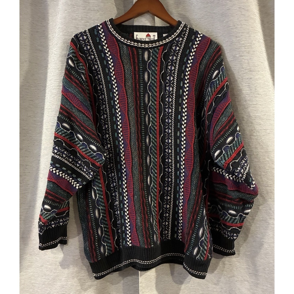 Florence Tricot Sweater Coogi Style Size Large 3D Knit‎